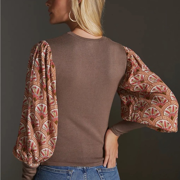 Anthropologie | Blank London | Boho Long Sleeve Lurex Blouse Size M Medium - Picture 4 of 14